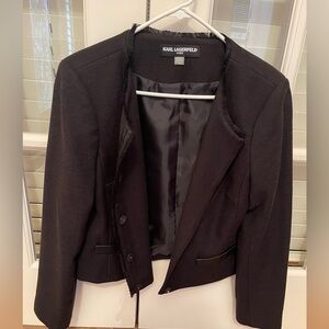 Karl Lagerfeld Black Textured Blazer